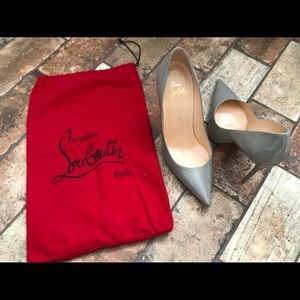 Christian Louboutin Decollete Patent Grey stiletto